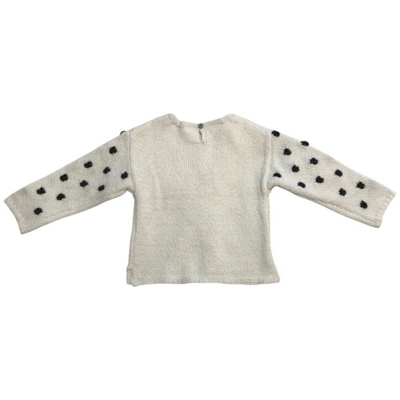 3/$25 ❥ Zara Knitwear Soft Sweater Polka Dot Long Sleeves White Gray Girl 2T 3T - Picture 2 of 4